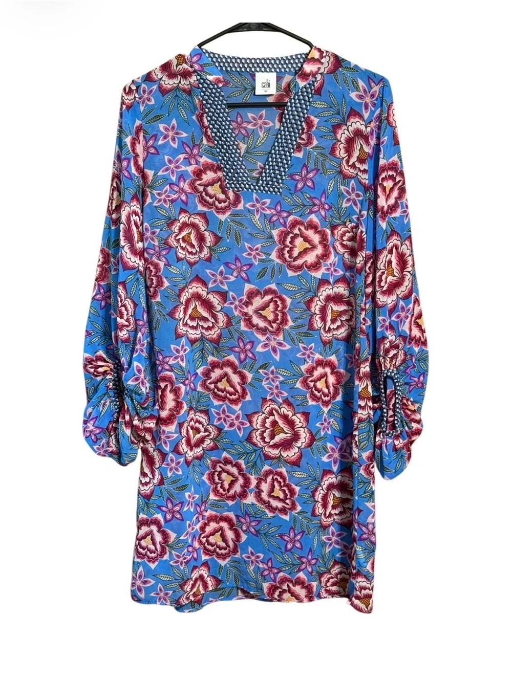 Cabi Primrose Dress 5612 Blue Floral Sheer Boho Dress XS - Picture 2 of 3